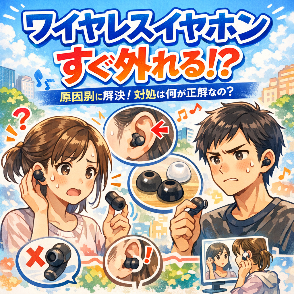 ワイヤレスイヤホン すぐ外れる 対処は何が正解なの？原因別に解決！