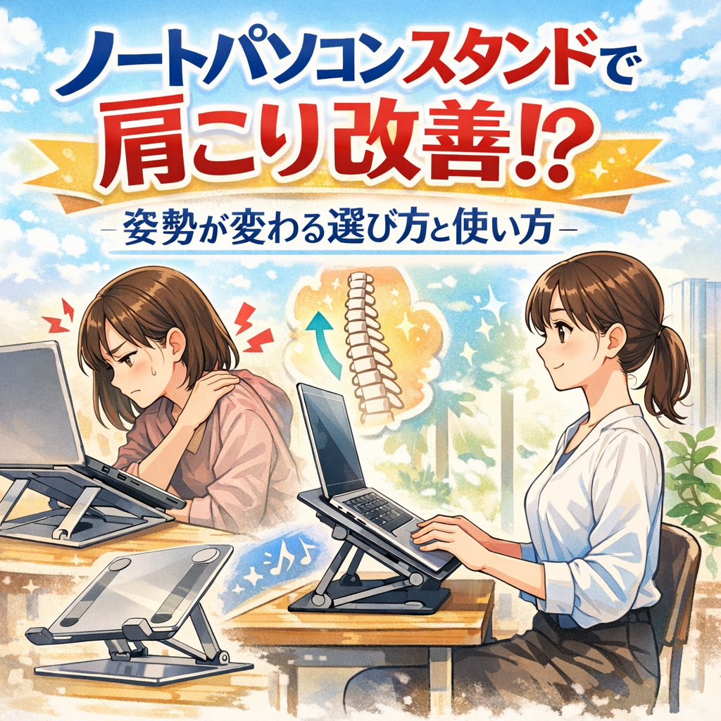 ノートパソコン スタンド 肩こり 改善は本当にできる?姿勢が変わる選び方と使い方