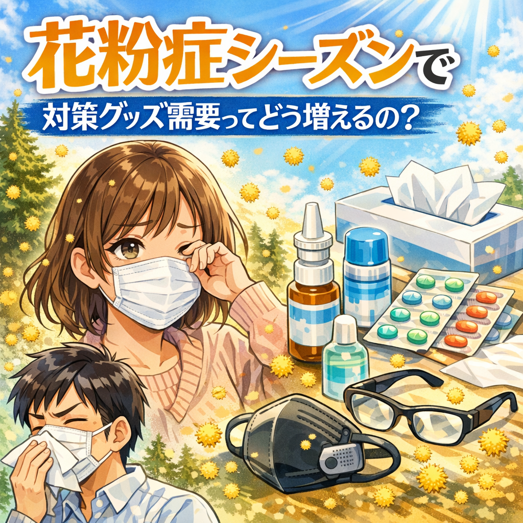 花粉症シーズンで対策グッズ需要ってどう増えるの?