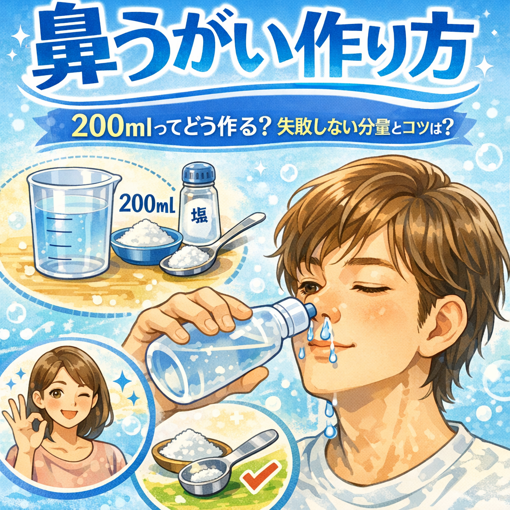 鼻うがい 作り方 200mlってどう作る？失敗しない分量とコツは？