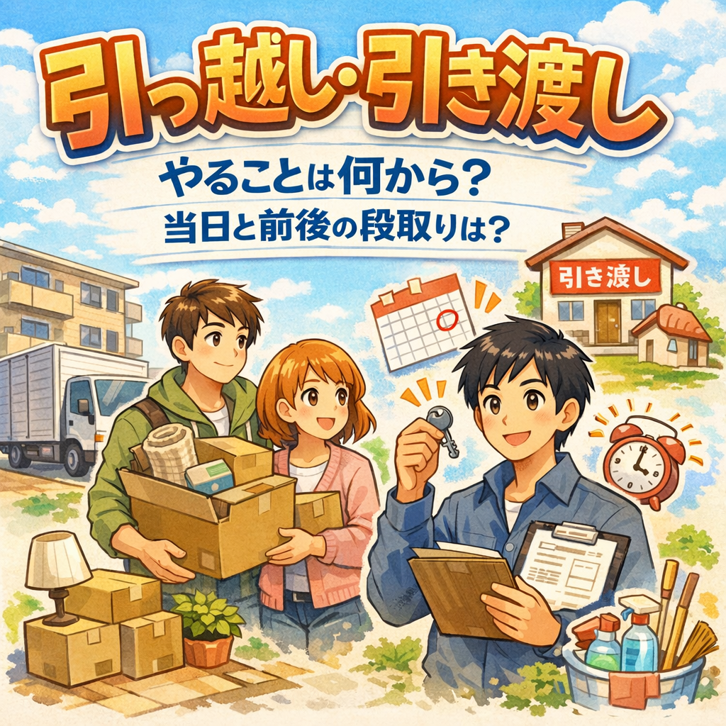 引っ越し 引き渡し やることは何から?当日と前後の段取りは?