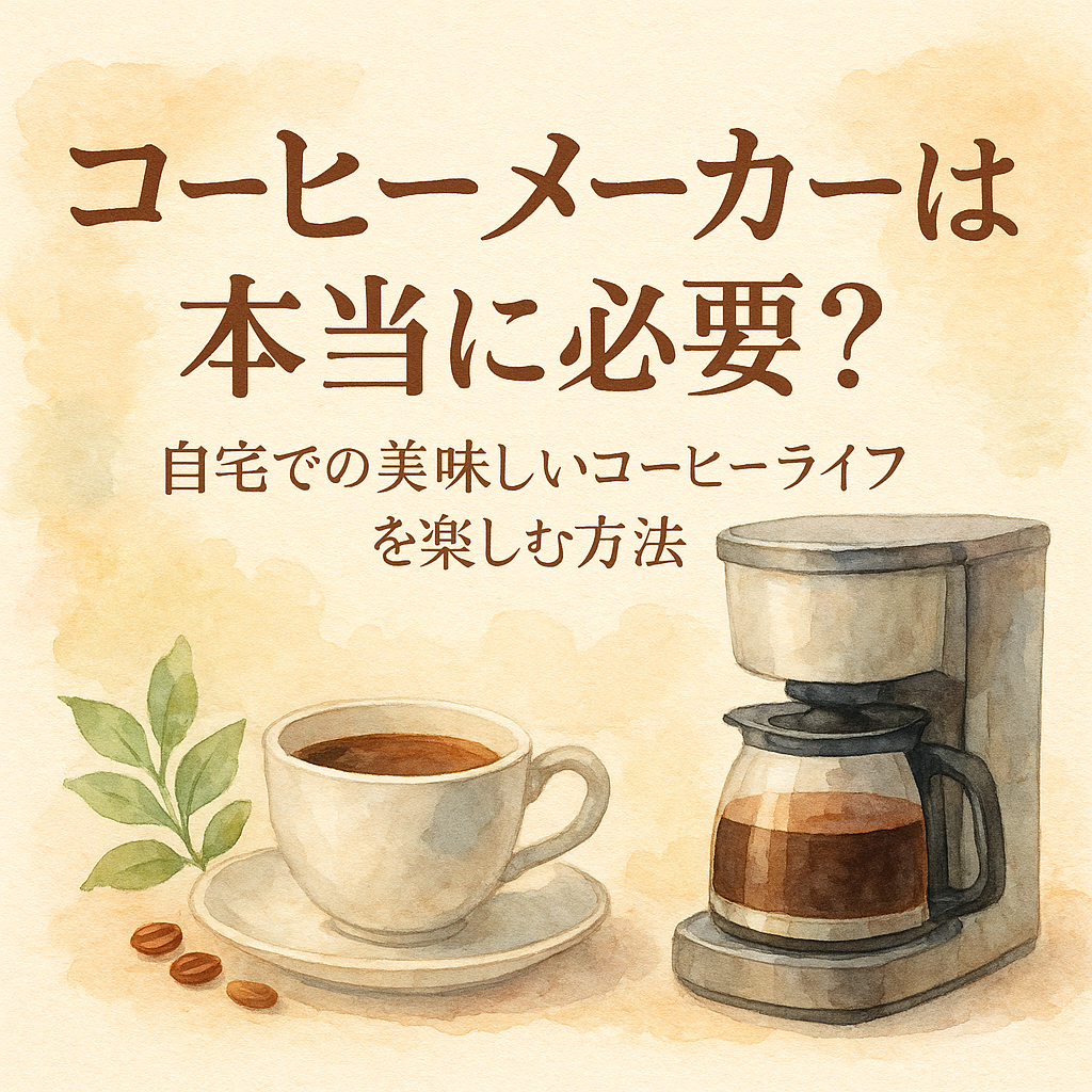 コーヒーメーカーは本当に必要?自宅での美味しいコーヒーライフを楽しむ方法とは