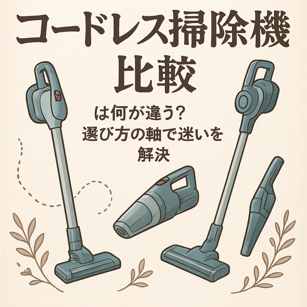 コードレス掃除機比較は何が違う？選び方の軸で迷いを解決