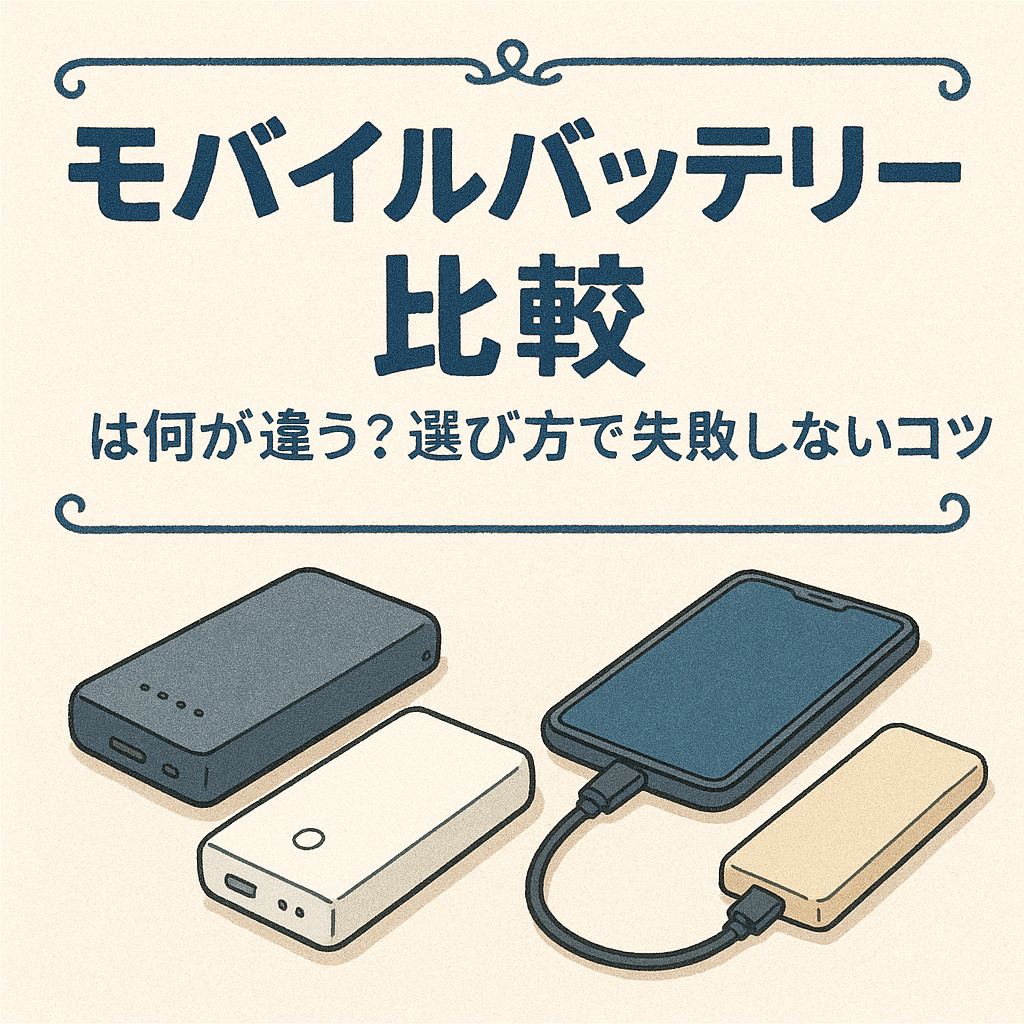 モバイルバッテリー比較は何が違う?選び方で失敗しないコツ