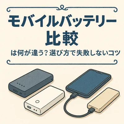 モバイルバッテリーの比較をすると何が違う？選び方で失敗しないコツ