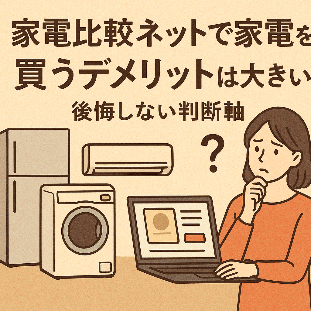 家電比較ネットで家電を買うデメリットは大きい?後悔しない判断軸
