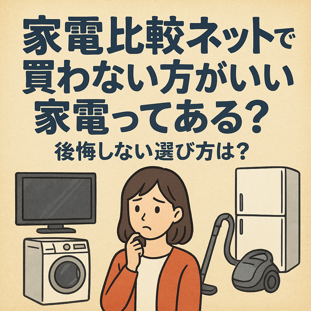 家電比較ネットで買わない方がいい家電ってある?後悔しない選び方は?