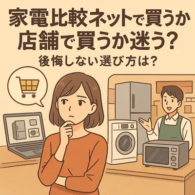 家電比較ネットで買うか店舗で買うか迷う？後悔しない選び方は？