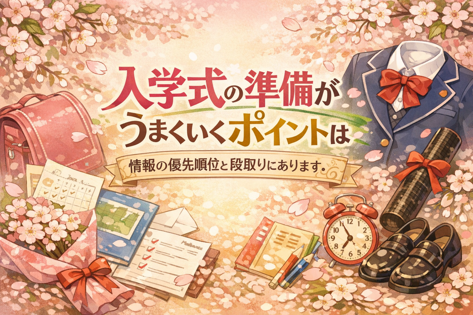 入学式の準備がうまくいくポイントは、情報の優先順位と段取りにあります