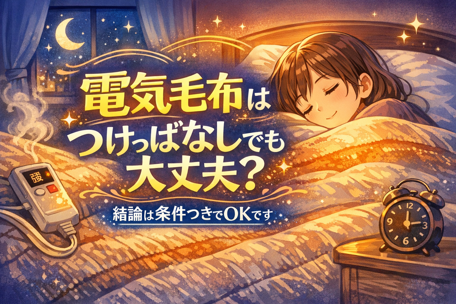 電気毛布はつけっぱなしでも大丈夫？結論は条件つきでOKです