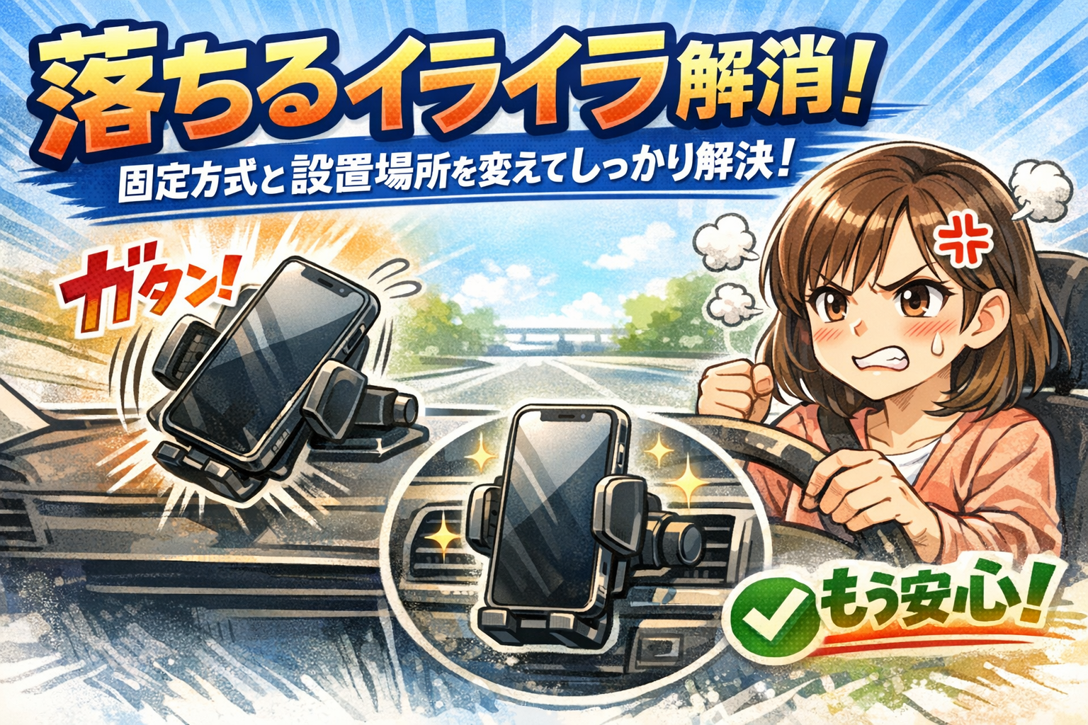 落ちるイライラは、固定方式と設置場所を変えるとかなり減らせます！