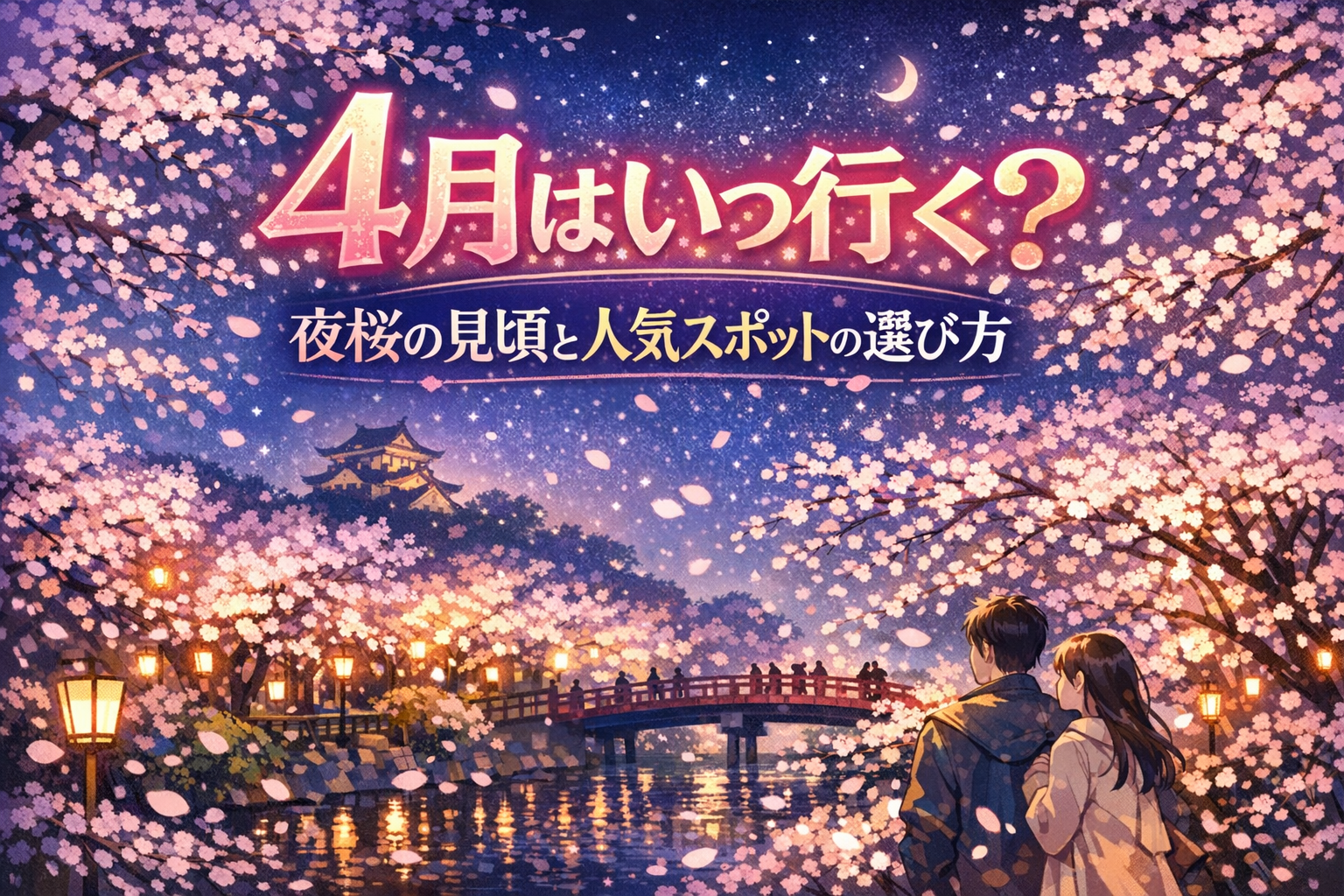 4月の夜桜ライトアップは上旬が狙い目、遅咲きなら後半もいけます!