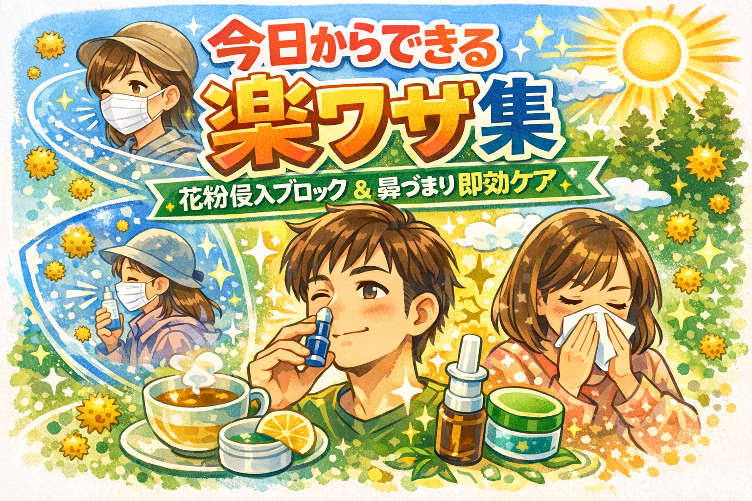 花粉症の裏技は、侵入ブロック＋鼻づまり即効ケアの合わせ技が正解！
