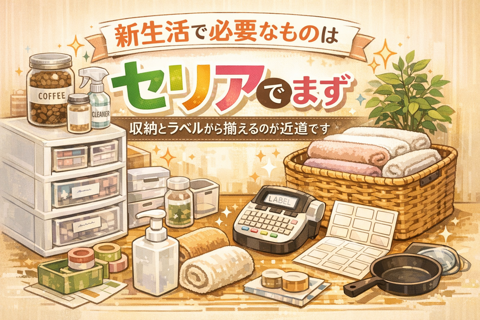 新生活で必要なものはセリアでまず収納とラベルから揃えるのが近道です