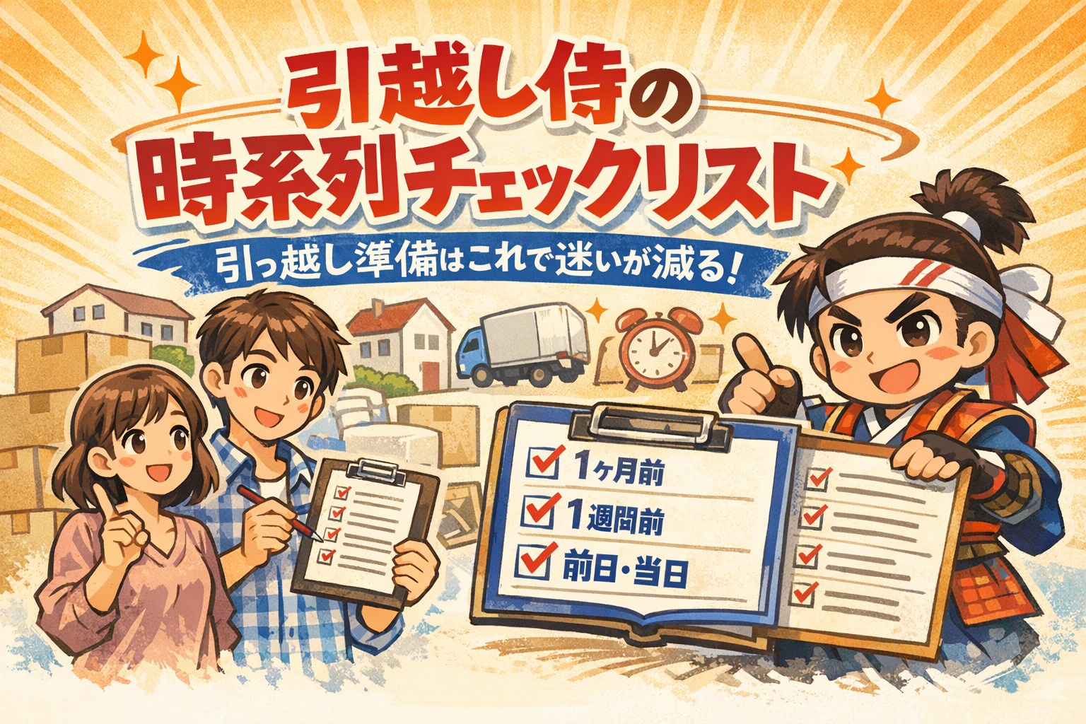 引っ越し準備は引越し侍の時系列リストで迷いが減ります
