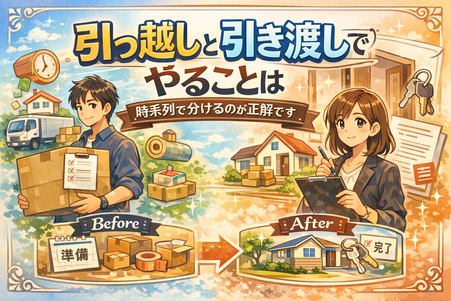 引っ越しと引き渡しでやることは時系列で分けるのが正解です