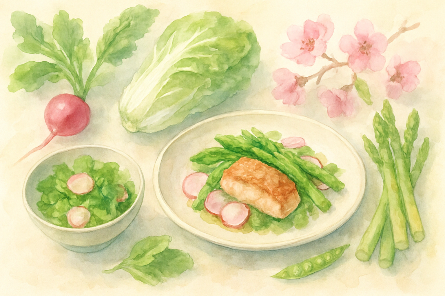 春旬の食材を使った料理は健康的で美味しい